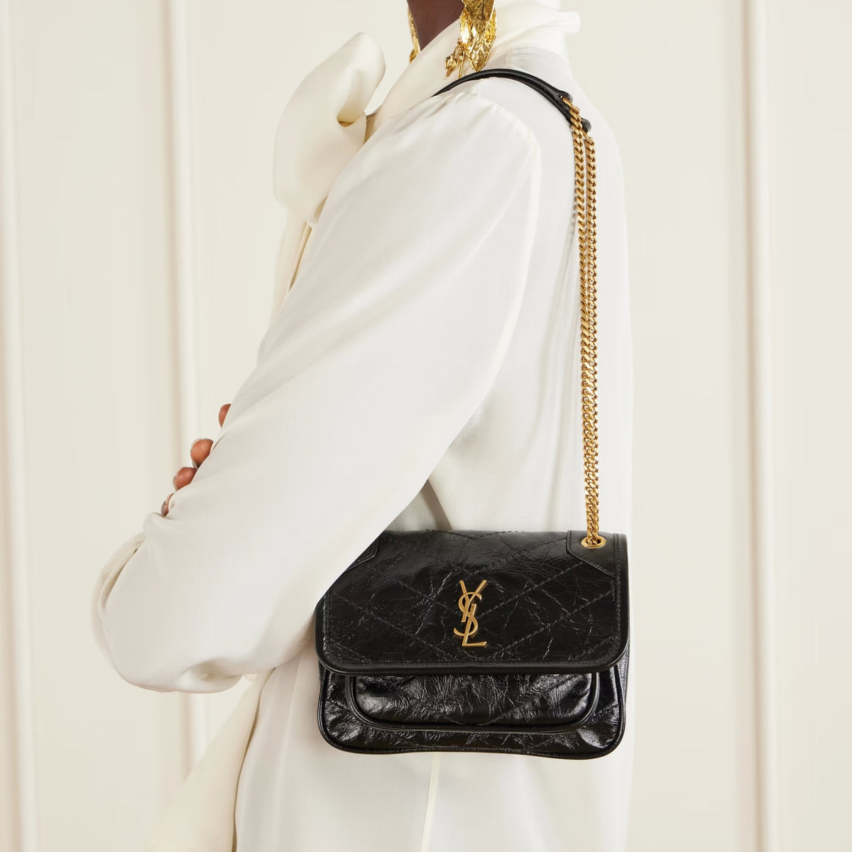 Grained Lambskin Monogram Baby Niki Chain
