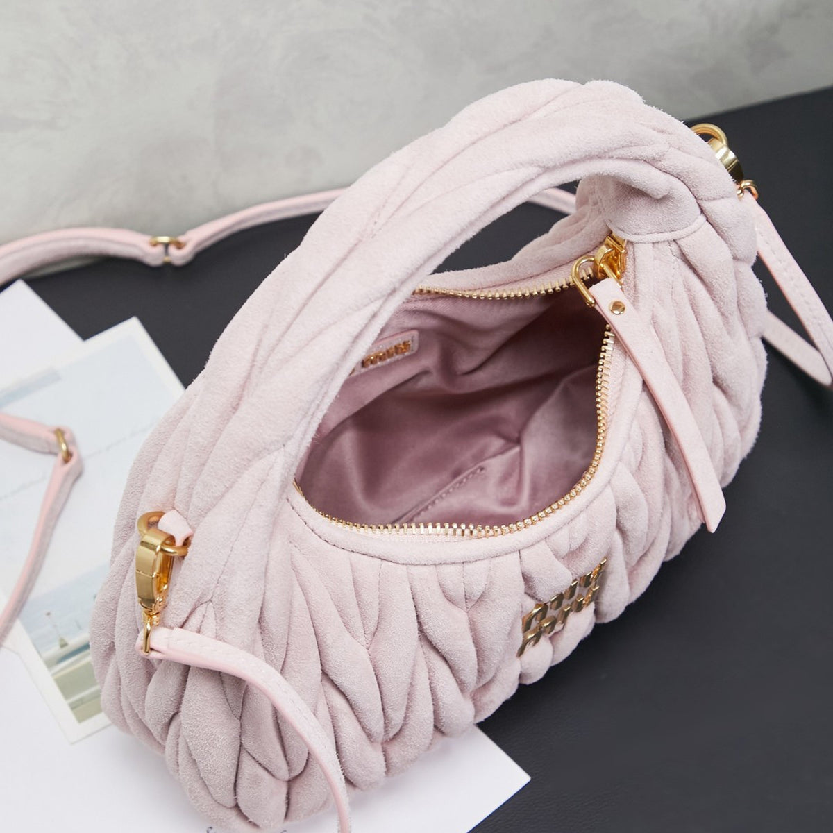 Wander Matelassé Nappa Leather Hobo Bag