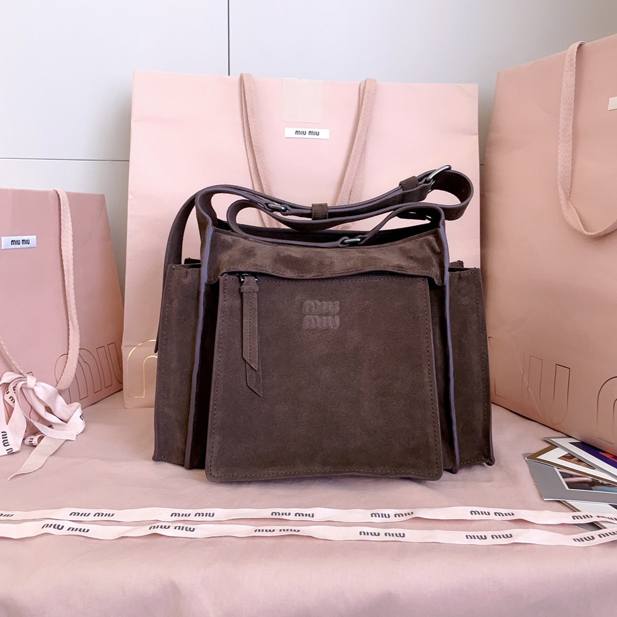 Designer Suede Messenger Bag