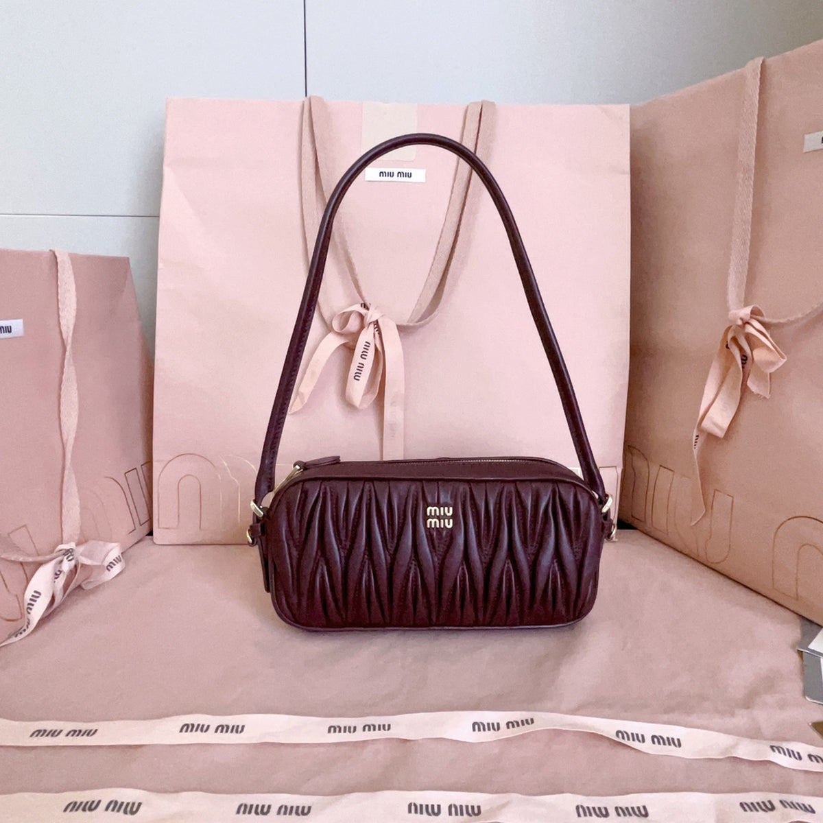 Matelassé Nappa Leather Pouch