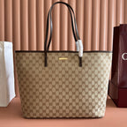 Leather-Trimmed Coated Canvas-Jacquard Tote