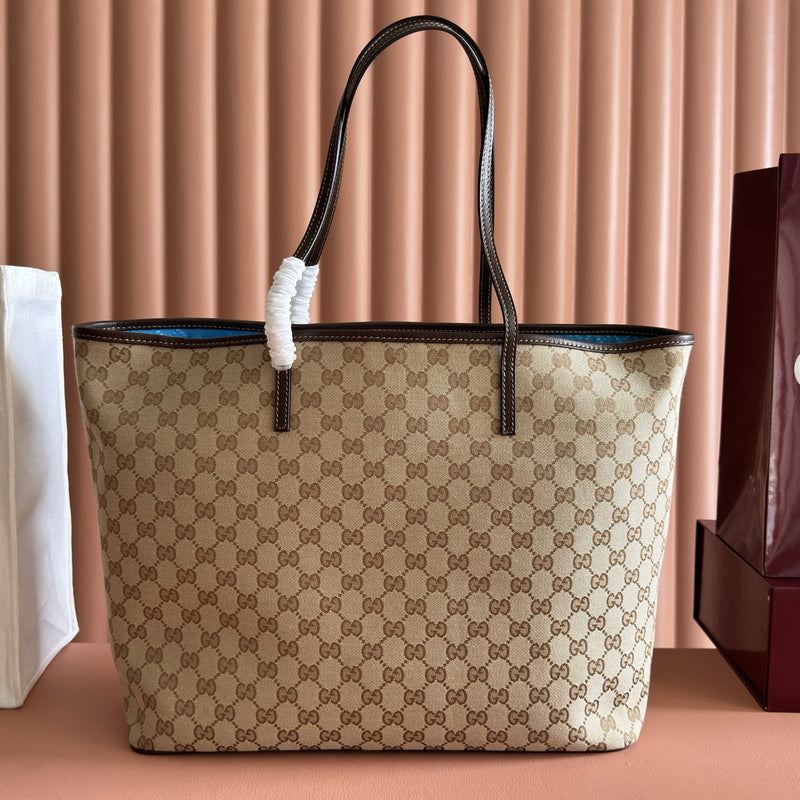 Leather-Trimmed Coated Canvas-Jacquard Tote