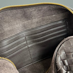 Nodo Intrecciato Suede-Trimmed Leather Clutch