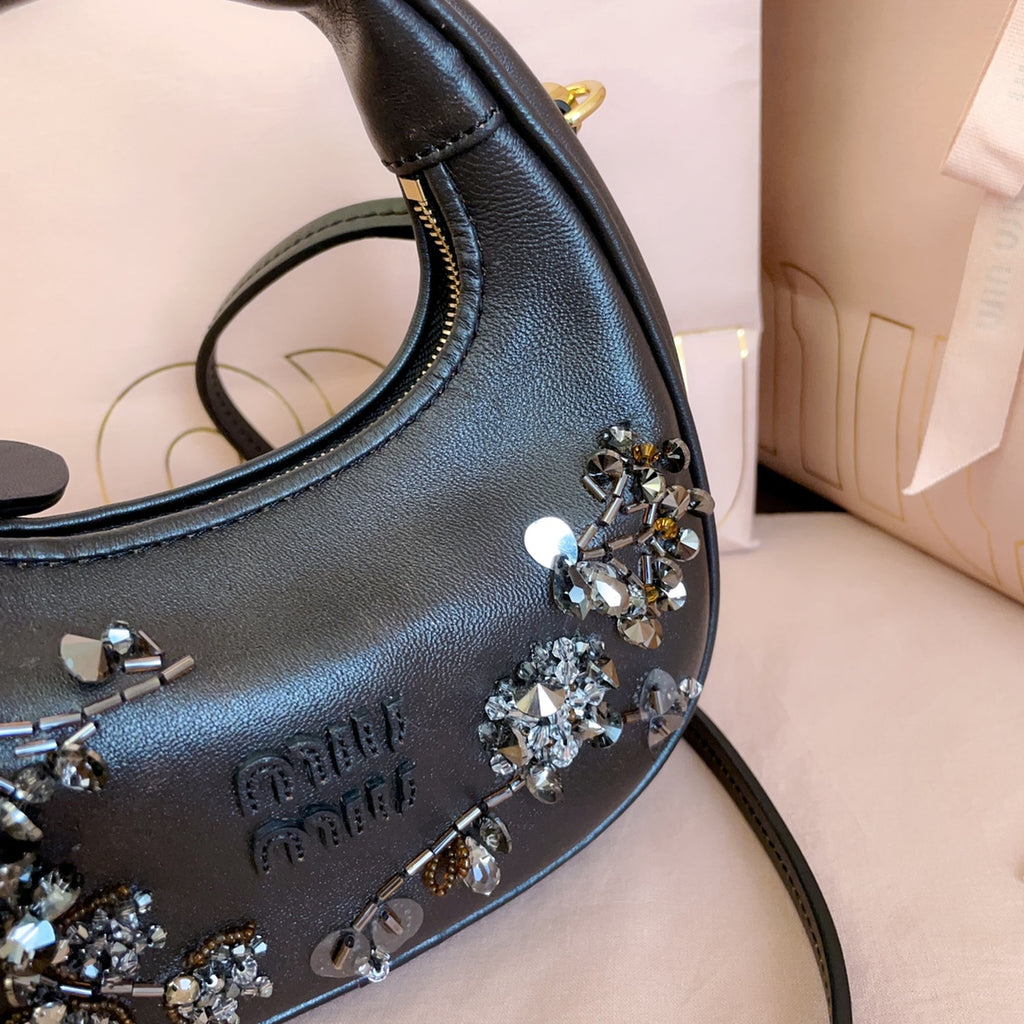 Wander Embroidered Brown Leather Women's Mini Handbag
