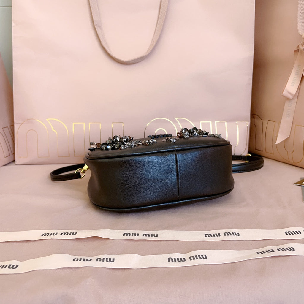 Wander Embroidered Brown Leather Women's Mini Handbag