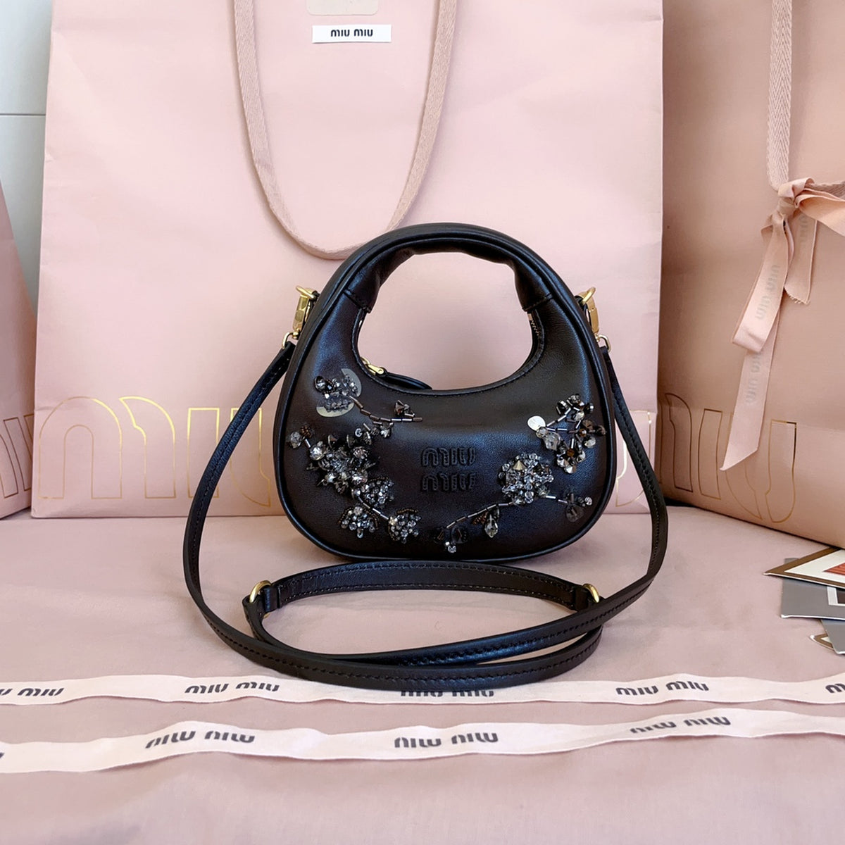 Wander Embroidered Brown Leather Women's Mini Handbag