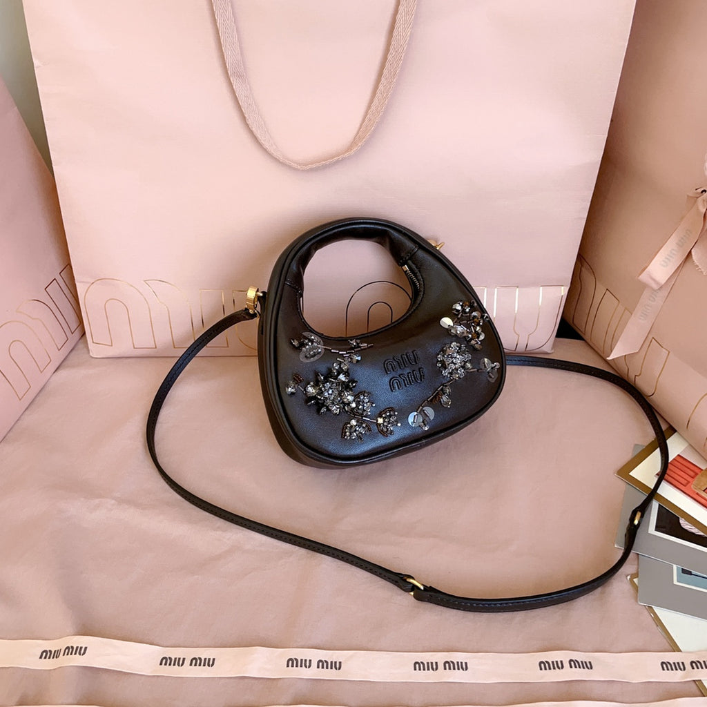 Wander Embroidered Brown Leather Women's Mini Handbag