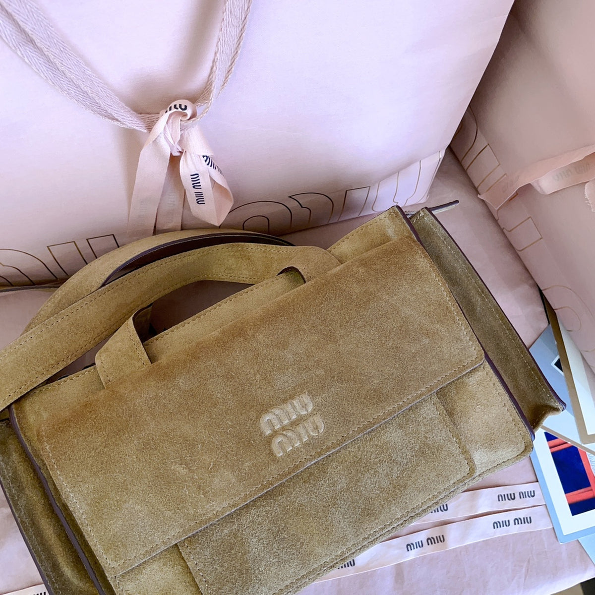 Women's Natural Suede Utilitaire Shopping Bag