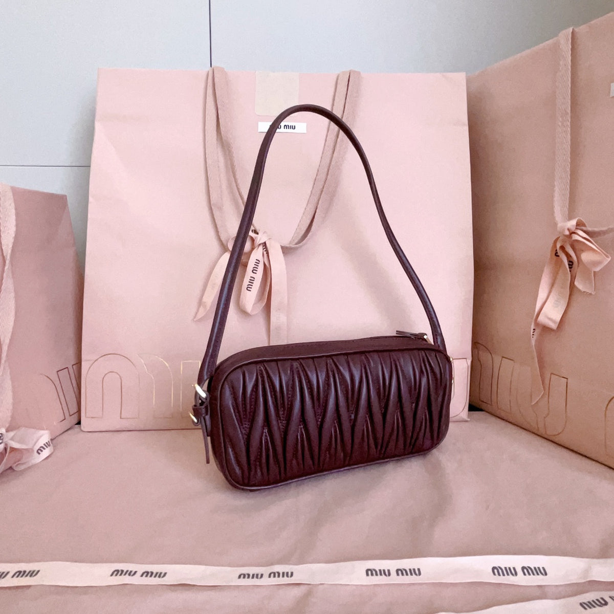 Matelassé Nappa Leather Pouch